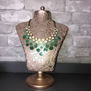 Gold and green ombré statement necklace.